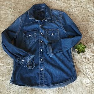 Lucky brand denim button up top